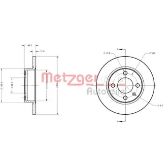 METZGER 6110309 - Jeu de 2 disques de frein avant
