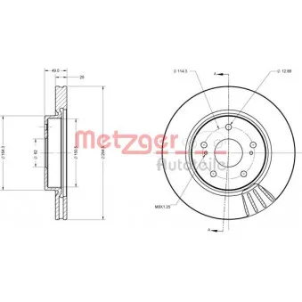 Jeu de 2 disques de frein avant METZGER OEM 5521165J01000