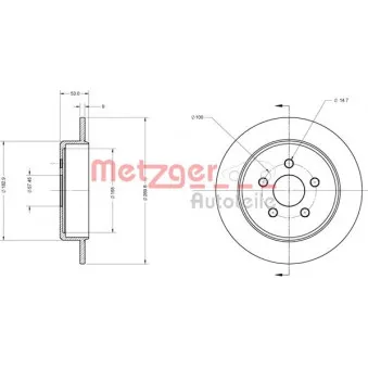 METZGER 6110333 - Jeu de 2 disques de frein arrière