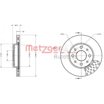 METZGER 6110363 - Jeu de 2 disques de frein avant