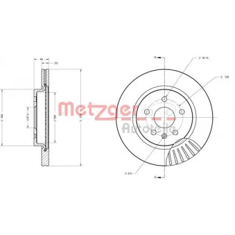 Jeu de 2 disques de frein arrière METZGER OEM 13501303