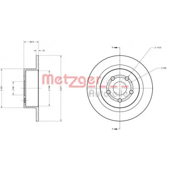 Jeu de 2 disques de frein arrière METZGER OEM 4243105040