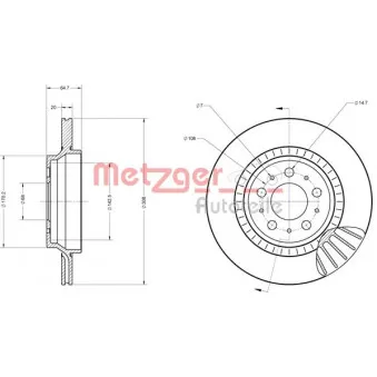 METZGER 6110378 - Jeu de 2 disques de frein arrière