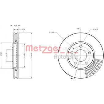 METZGER 6110382 - Jeu de 2 disques de frein avant