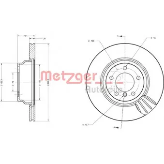 Jeu de 2 disques de frein avant METZGER OEM 34116764645