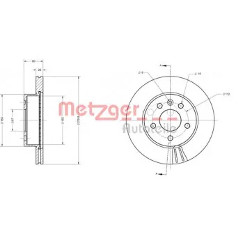 Jeu de 2 disques de frein avant METZGER OEM A6384210112