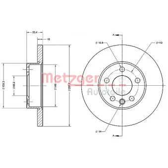 Jeu de 2 disques de frein avant METZGER OEM 701615301G