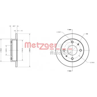 Jeu de 2 disques de frein avant METZGER OEM 5171202110