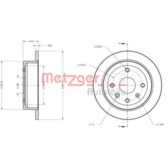 METZGER 6110432 - Jeu de 2 disques de frein arrière
