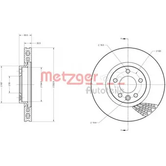 METZGER 6110436 - Jeu de 2 disques de frein avant
