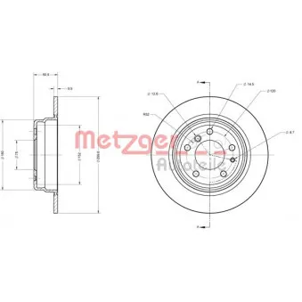 METZGER 6110447 - Jeu de 2 disques de frein arrière