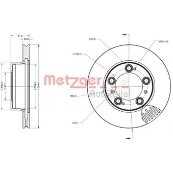 METZGER 6110477 - Jeu de 2 disques de frein avant