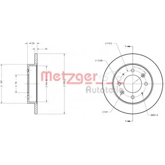 Jeu de 2 disques de frein arrière METZGER OEM 584112F100