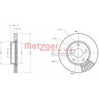METZGER 6110539 - Jeu de 2 disques de frein avant