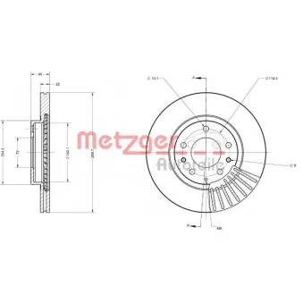 Jeu de 2 disques de frein arrière METZGER OEM N12Y3325X