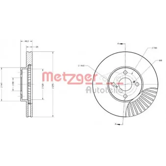 METZGER 6110548 - Jeu de 2 disques de frein avant