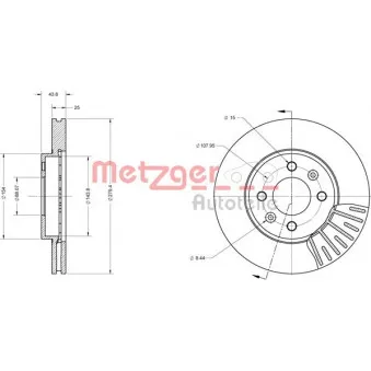 METZGER 6110552 - Jeu de 2 disques de frein avant