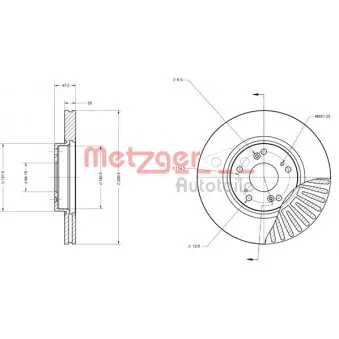METZGER 6110572 - Jeu de 2 disques de frein avant