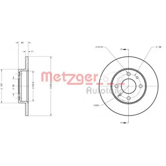 METZGER 6110585 - Jeu de 2 disques de frein arrière