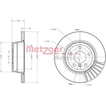 METZGER 6110589 - Jeu de 2 disques de frein arrière
