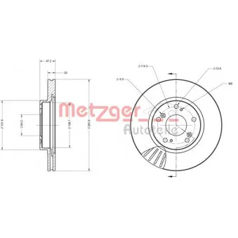 METZGER 6110599 - Jeu de 2 disques de frein avant