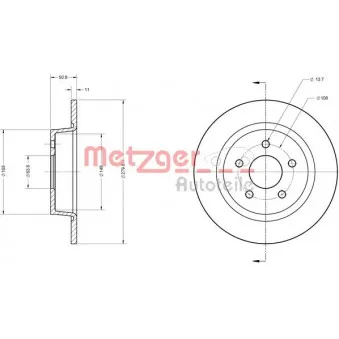 METZGER 6110604 - Jeu de 2 disques de frein arrière