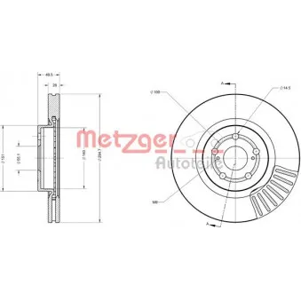 METZGER 6110612 - Jeu de 2 disques de frein avant