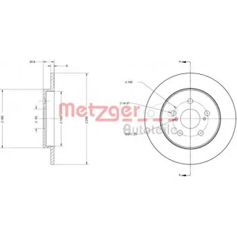 METZGER 6110617 - Jeu de 2 disques de frein arrière