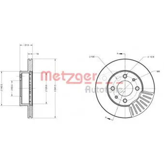METZGER 6110618 - Jeu de 2 disques de frein avant