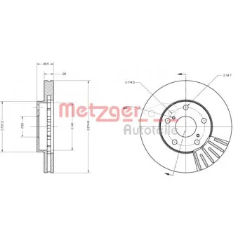 METZGER 6110624 - Jeu de 2 disques de frein avant