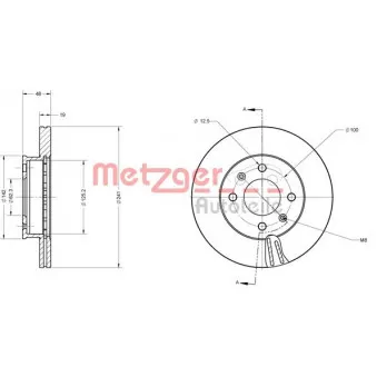 Jeu de 2 disques de frein avant METZGER OEM 517121C000