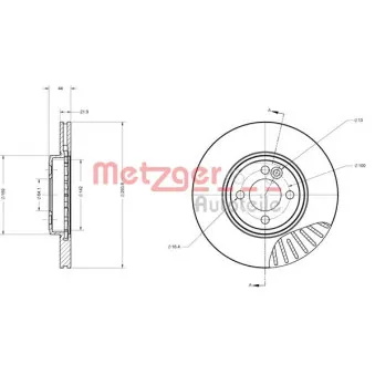 METZGER 6110634 - Jeu de 2 disques de frein avant