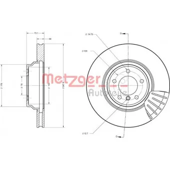 Jeu de 2 disques de frein avant METZGER OEM 34116855000