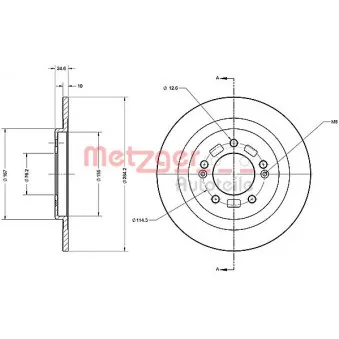 Jeu de 2 disques de frein arrière METZGER OEM 584113Z100