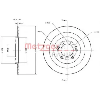 Jeu de 2 disques de frein arrière METZGER OEM 584113Z700