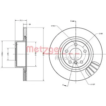 Jeu de 2 disques de frein arrière METZGER OEM 34206886482