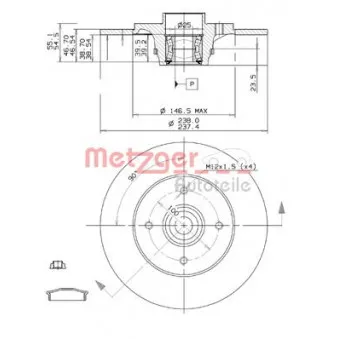 METZGER 6110724 - Jeu de 2 disques de frein arrière