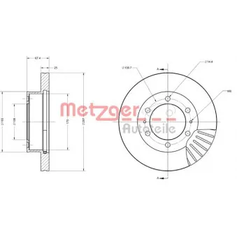 Jeu de 2 disques de frein avant METZGER OEM 435120K060