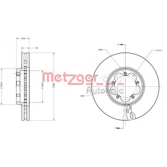 METZGER 6110745 - Jeu de 2 disques de frein avant