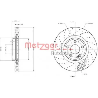 Jeu de 2 disques de frein avant METZGER OEM 2464212712
