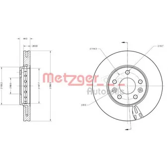 METZGER 6110760 - Jeu de 2 disques de frein avant
