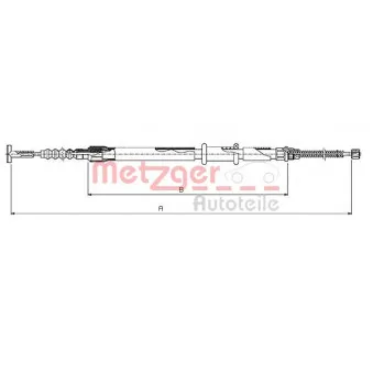 Tirette à câble, frein de stationnement arrière droit METZGER OEM 46464658
