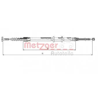 Tirette à câble, frein de stationnement arrière gauche METZGER OEM 46542604