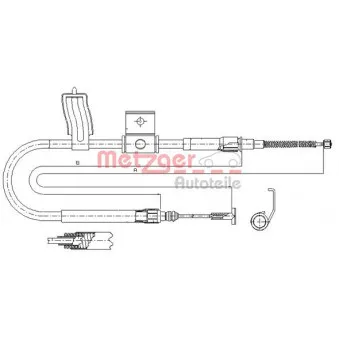 METZGER 631.30 - Tirette à câble, frein de stationnement arrière droit