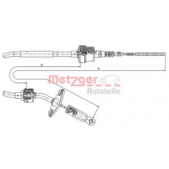 METZGER 632.12 - Tirette à câble, commande d'embrayage