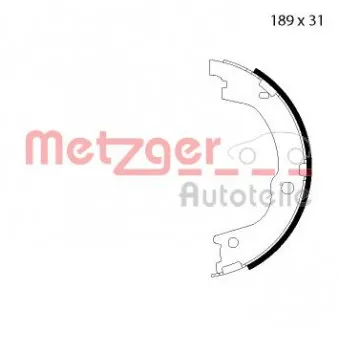 Jeu de mâchoires de frein, frein de stationnement METZGER MG 127