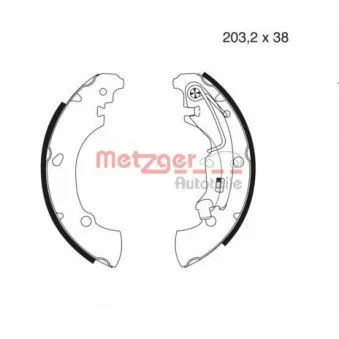 Jeu de mâchoires de frein METZGER OEM 77362449
