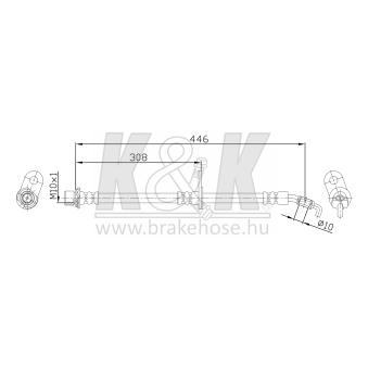 Flexible de frein K&K FT0375 pour TOYOTA COROLLA 1.6 - 110cv