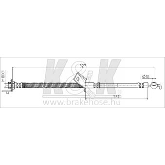 Flexible de frein K&K FT0737 pour MERCEDES-BENZ VANEO 1.6 CRDi 128 - 128cv