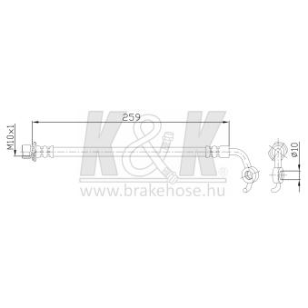 Flexible de frein K&K FT0959 pour TOYOTA COROLLA 1.6 - 110cv